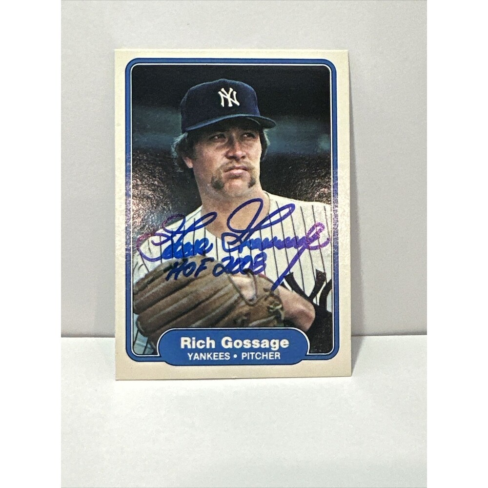 Rich Gossage On Card Auto Autograph Fleer 1982 Baseball Card #37
